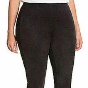 LANE BRYANT BLACK SUEDE FRONT DRESS PANTS